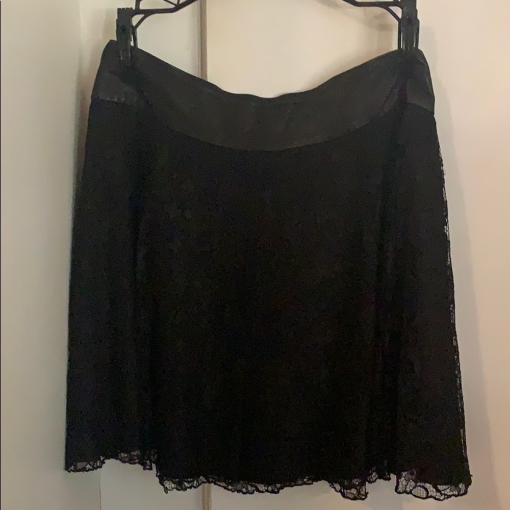Alice + Olivia - Lace Skirt w/ Leather Waistband